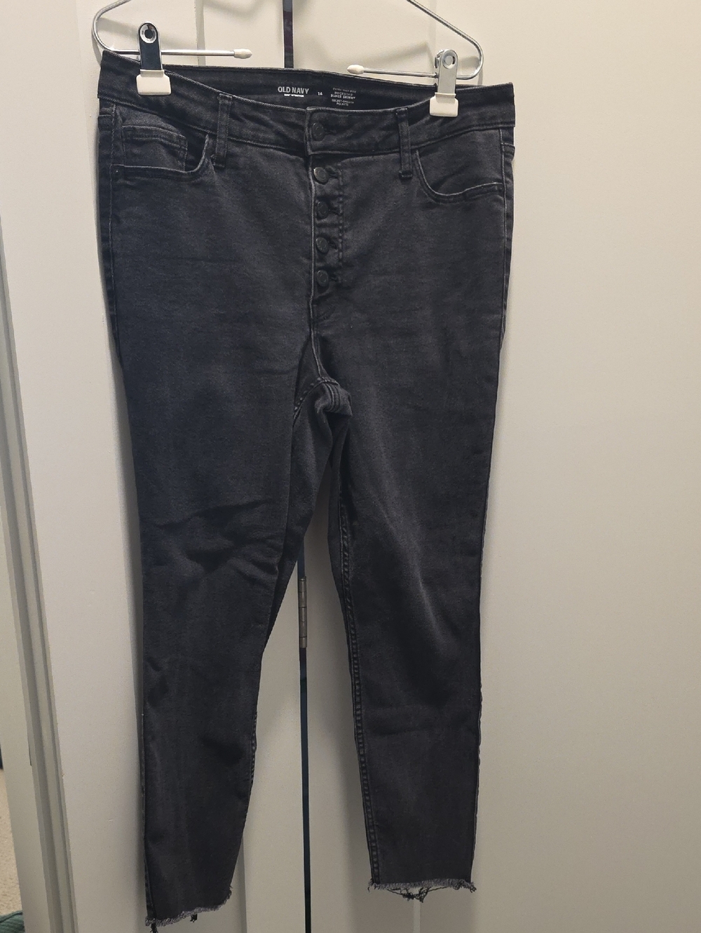 Old Navy Black High-Rise Button-Fly Skinny Jeans